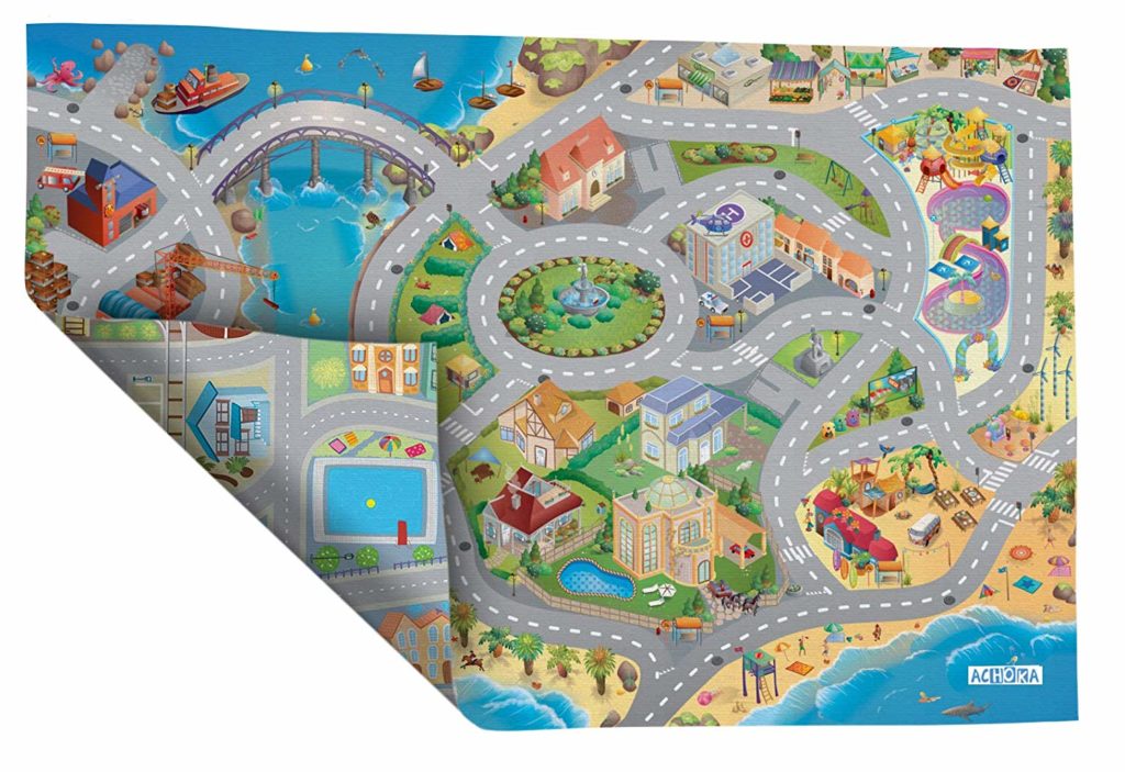 Tapis de jeu PERGAMON - Routes filles réversibles - 200x300 cm